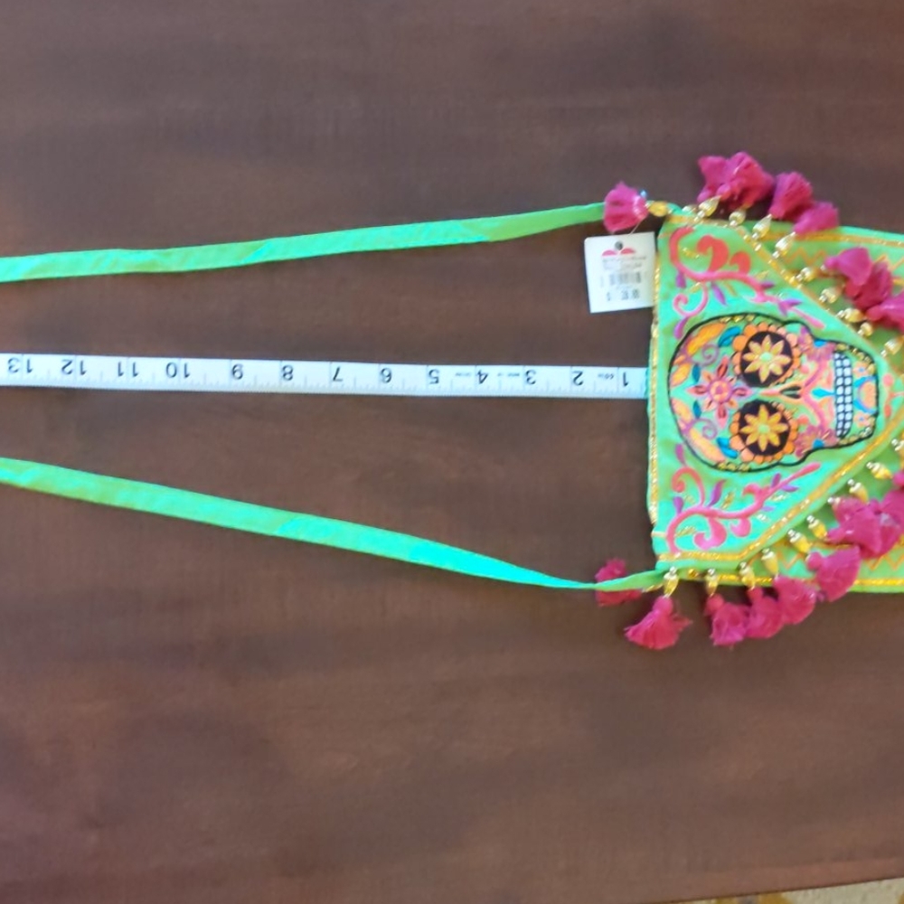 Day of the Dead purse (green, pink)  NWT - Picture 10 of 11